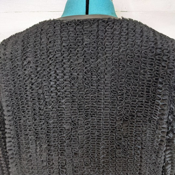 Michael Kors Chunky Black Open Cardigan Quilted Jacket Size L - Picture 5 of 7